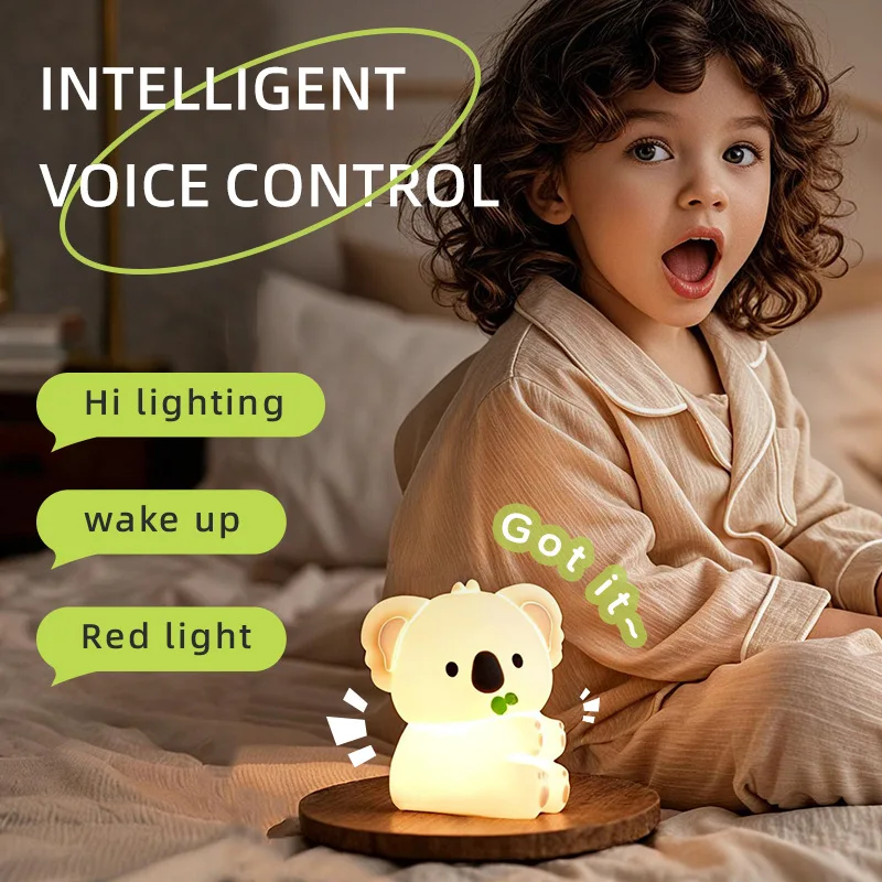 Koala night light desk lamp can be set to turn off the light at a fixed time. Cute decorative gifts can be controlled by voice