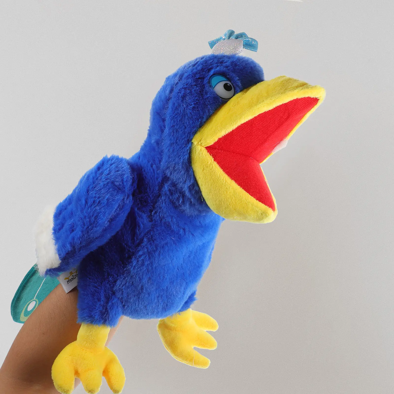 Peacock Hand Puppet Cartoon Style Soft Comfortable Material Early Education Parent Child Interactive Hand Puppet Storytelling