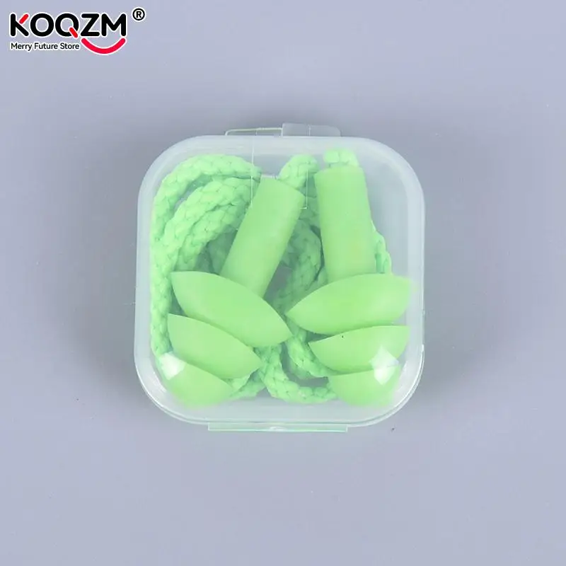 2pcs Soft Anti-Noise Ear Plug Waterproof Swimming Silicone Swim Earplugs For Adult Children Swimmers Diving With Rope 2pcs