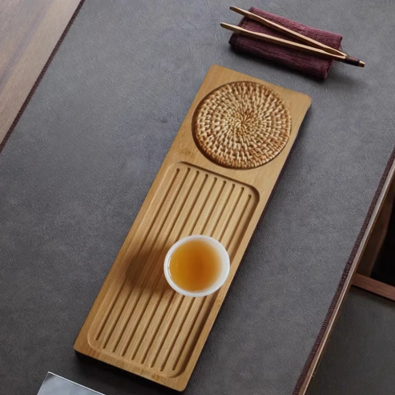 Tea tray dry brewingtable Japanese style rectangular small size handmade bamboo drainage brewing simple kung fu tea set tea tray