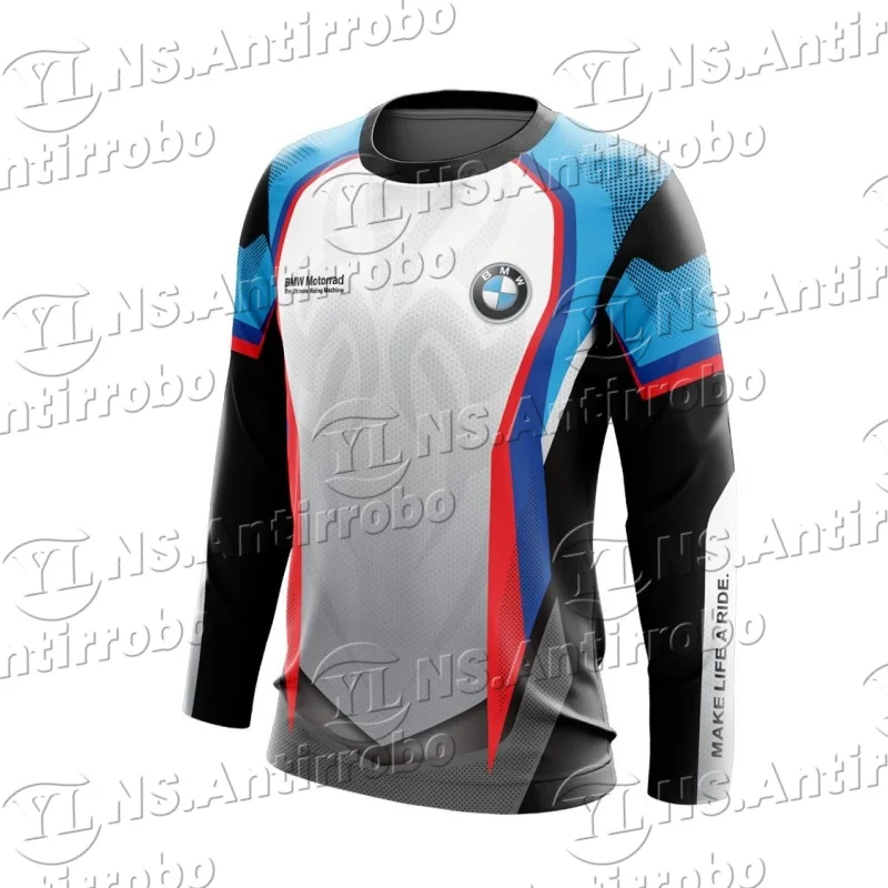 

25 For Bmw Motorrad Tour Sport Motorcycle Motorsport Riding Long T-Shirt Rally ADVENTURE Summer Racing Mens Jerseys Black Grey