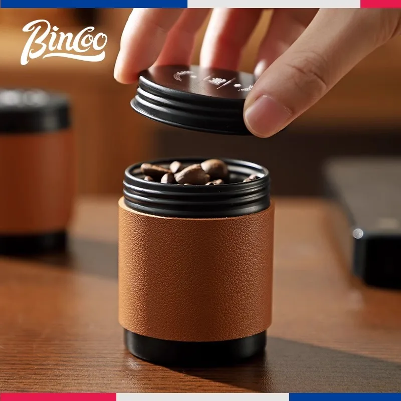 2PCS Bincoo Coffee Bean Sealed Canister Home Mini Portable Coffee Ground Bean Preservation Canister Aluminium Storage Canister