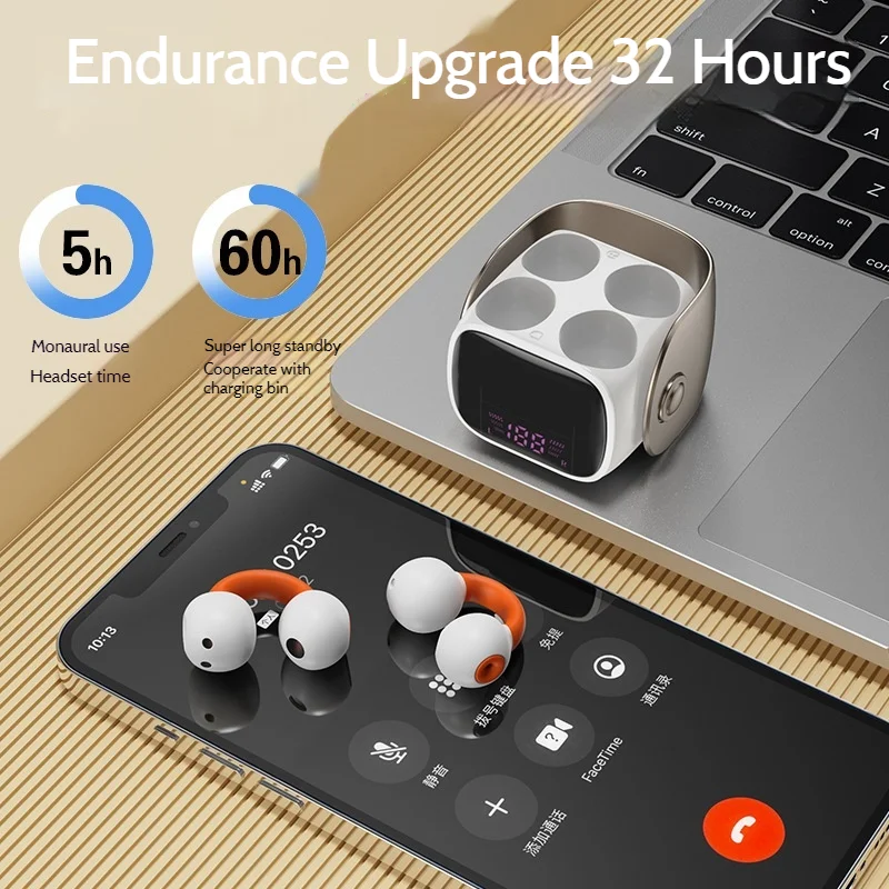 Bluetooth V5.3 Explosions Earclip Headphones Sports Fashion Trend Wireless Earbuds for Office Electronics Telephones