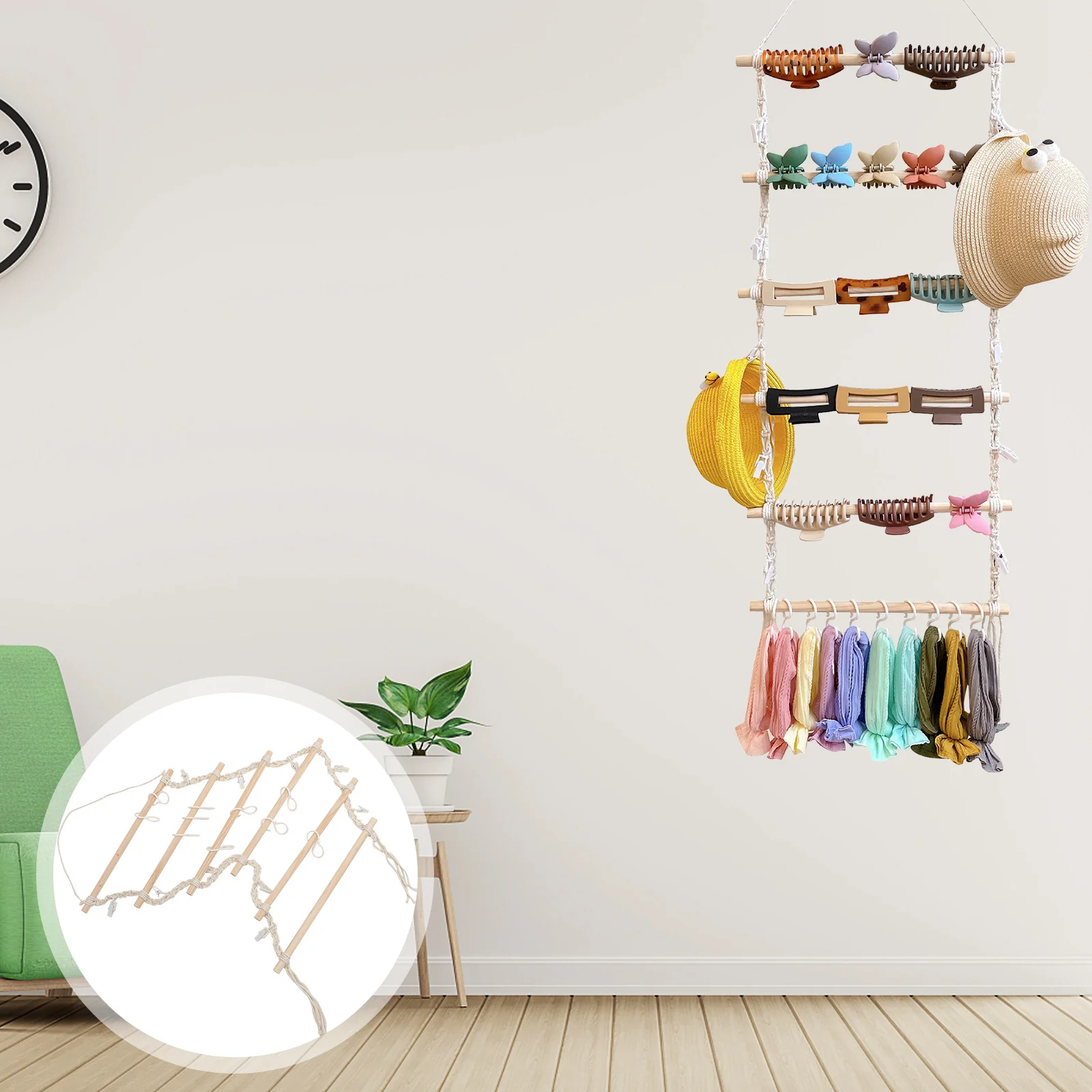 

Organizer For Hairpin Bow Holder Wooden Wall Hanging Organizer For Hair Clips Headbands Storage Rack Home Decor Shelf