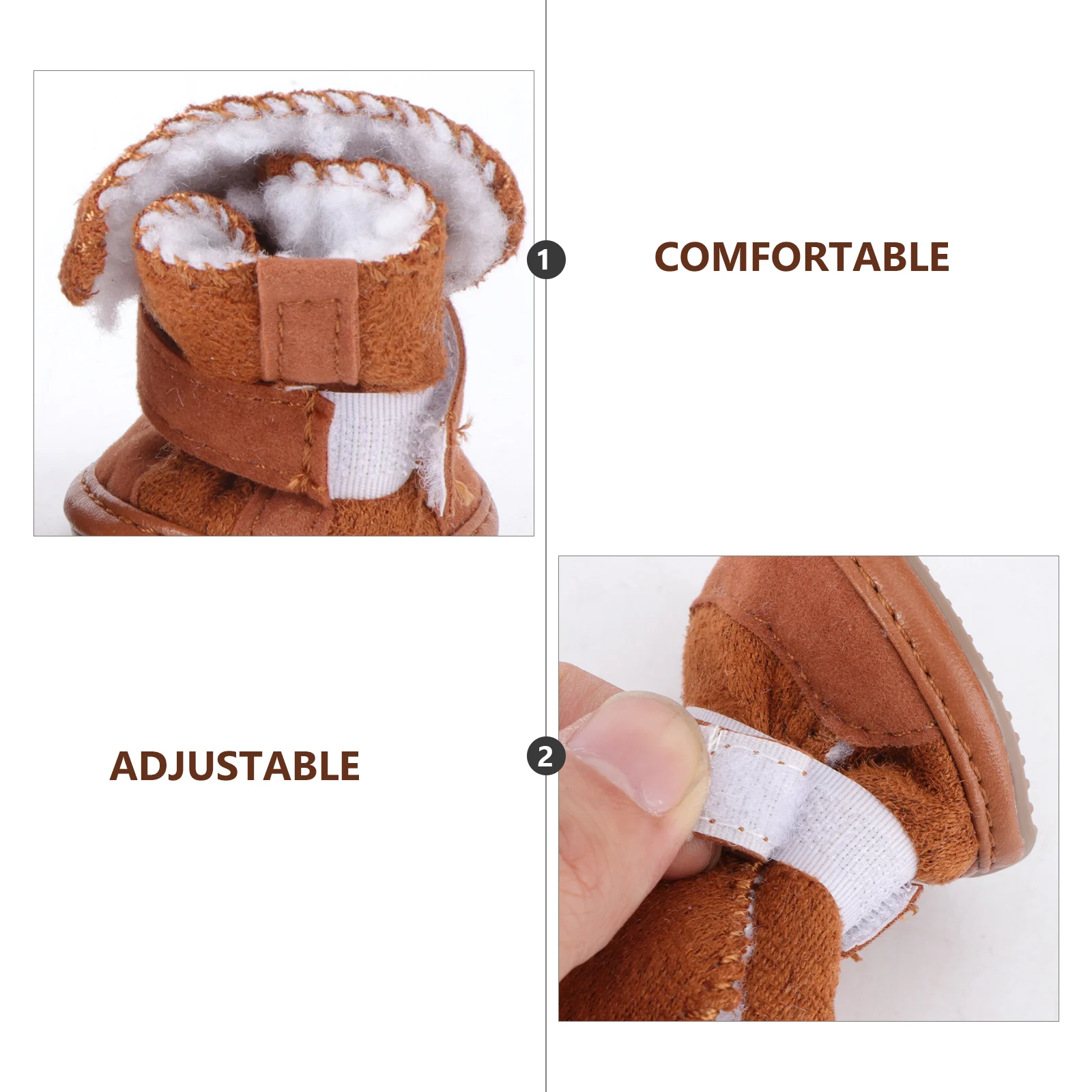 

4 Pcs Dog Lamb Velvet Snow Boots Shoes Socks for Dogs Large Small Doggy Booties Winter Puppy