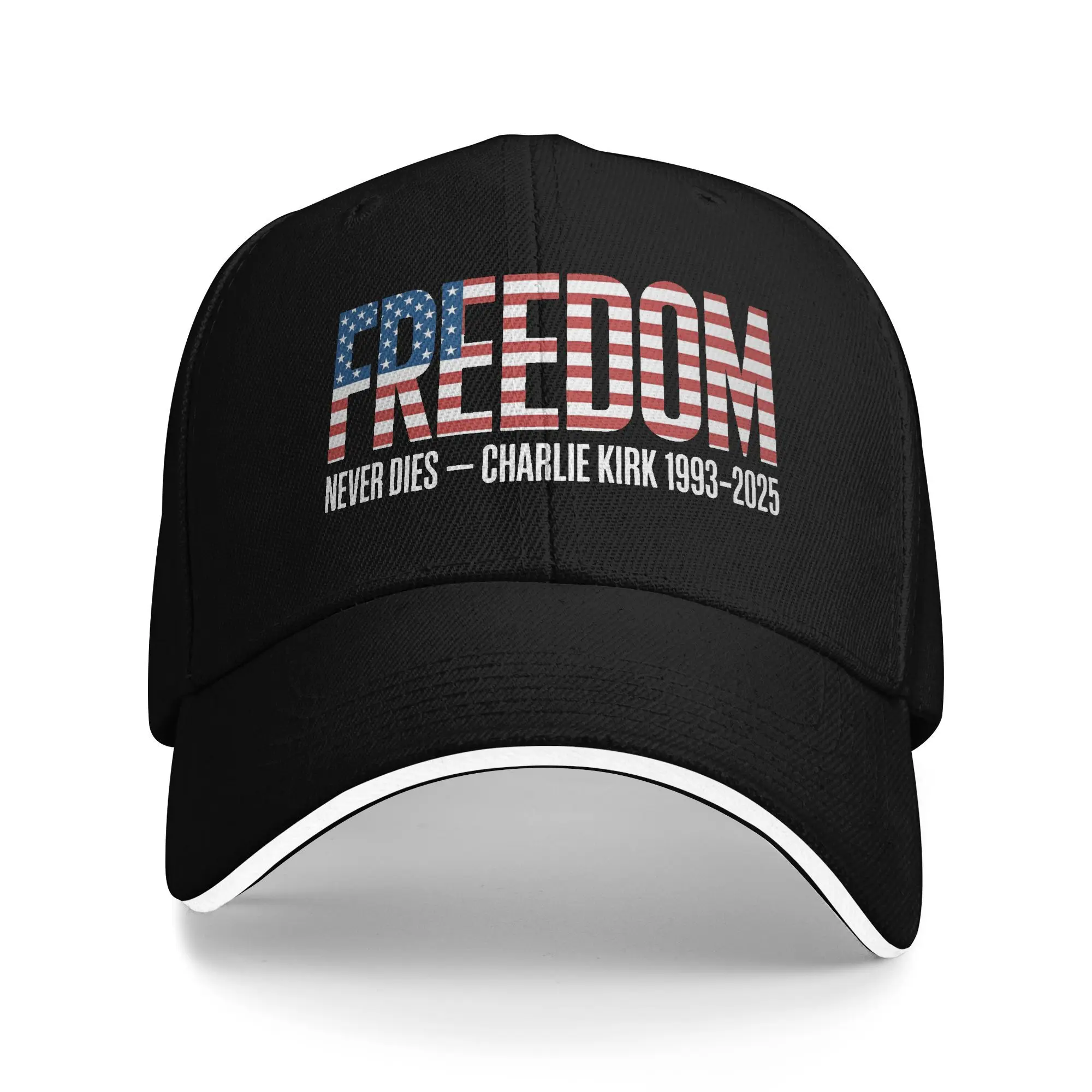 Charlie Kirk Freedom Baseball Cap Freedom Never Dies Men Women Trucker Hat Summer Casual Tennis Skate Sun Visor Baseball Caps