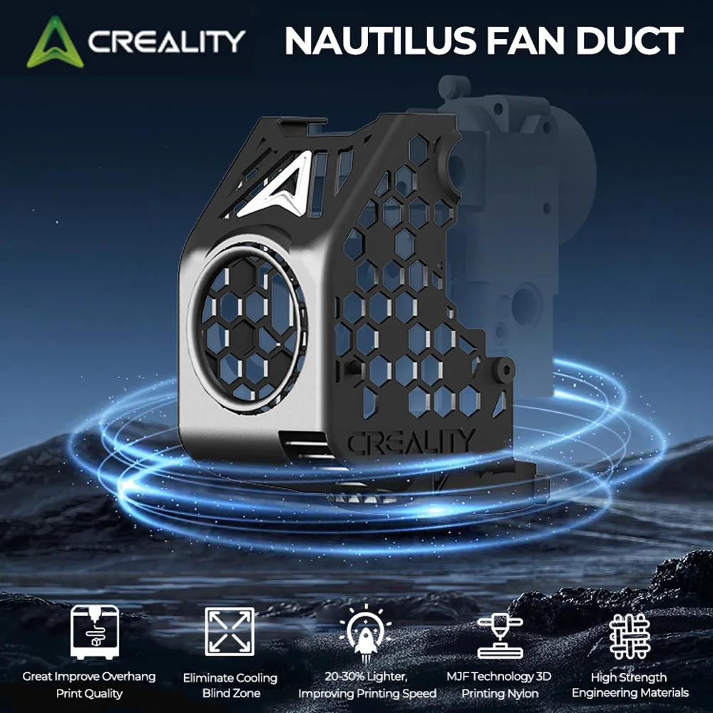 

Creality X BEN2C NAUTILUS FAN DUCT 360° Circular Cooling Flow Rapid Cooling for K1 Max or K1C/K1 SE Original 3d Printer Parts