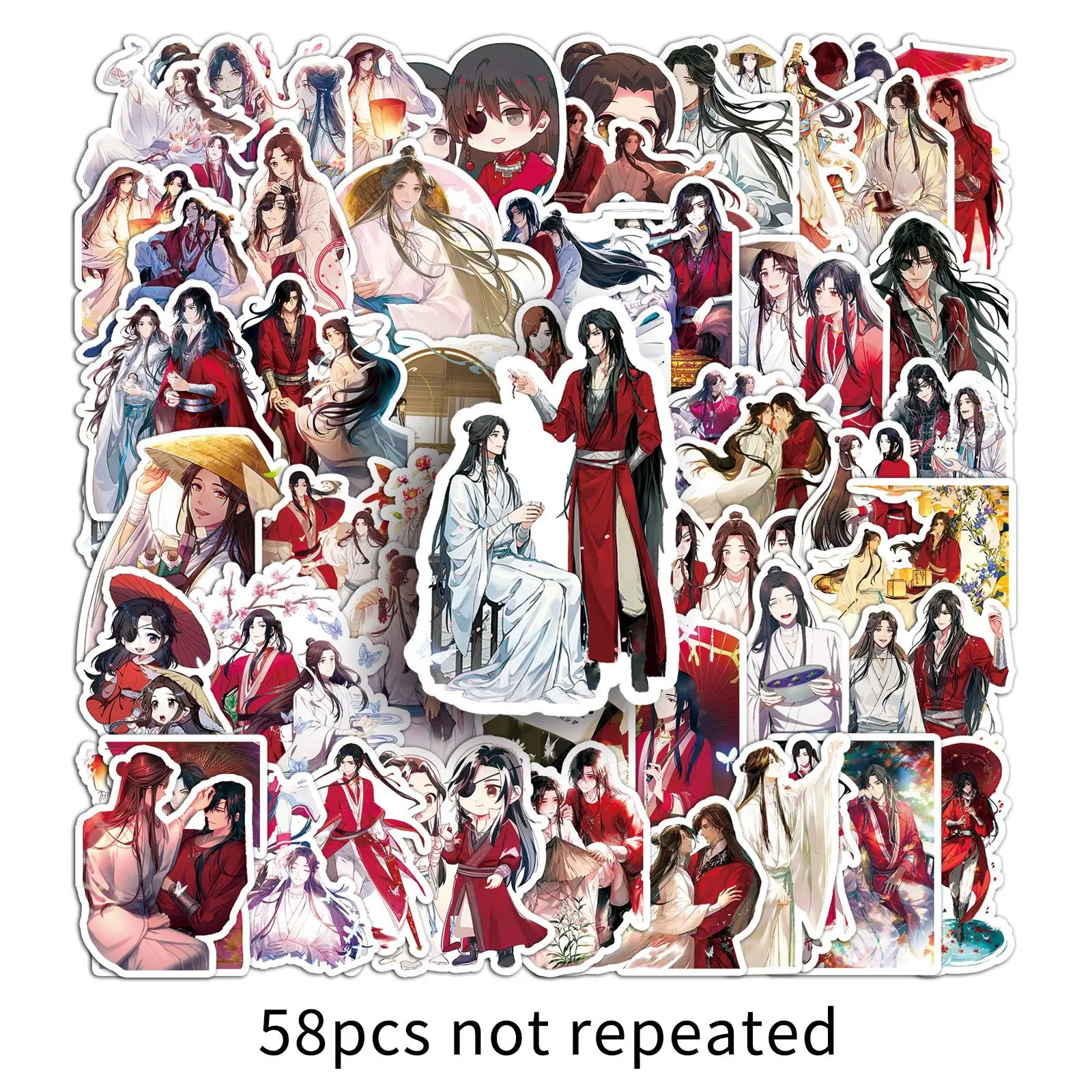 58 pièces Animation ciel officiel bénédiction autocollants dessin animé Figure Graffiti décoration bricolage jouets ordinateur portable guitare voiture vélo décalcomanies