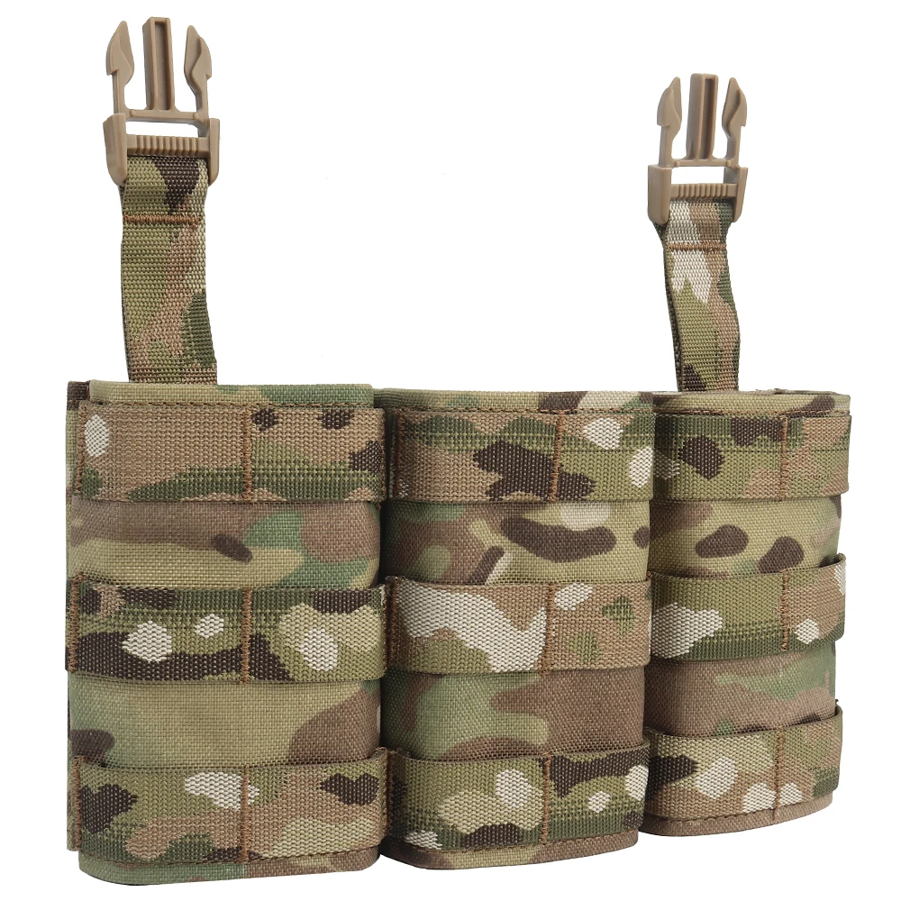 Tactical Tall Triple 5.56 Front Panel Kywi Magazine Pouch Hook Swift Buckle Clip For FCPC AVS Vest AR15 M4 Paintball Accessory