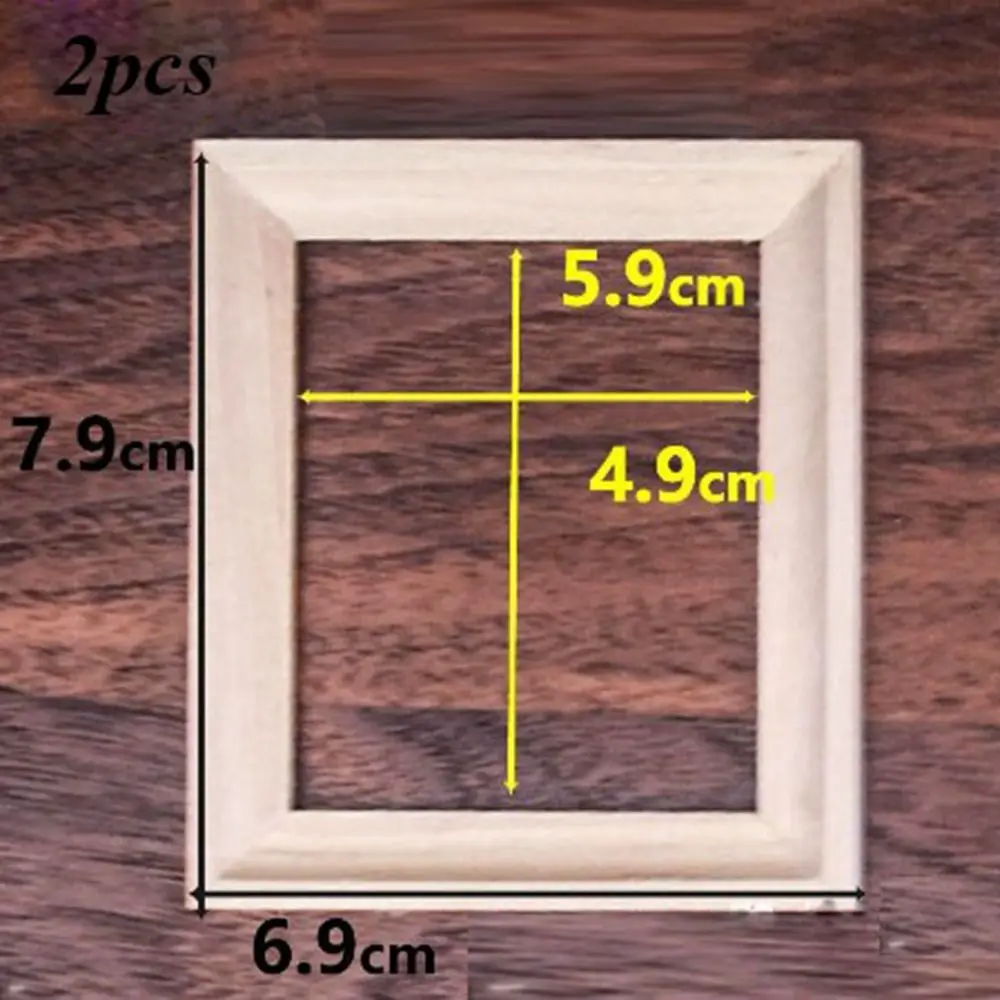 2pcs High Quality 1/12 Dollhouse Miniature Photo Frame Mini DIY Accessories Wood Photo Frame Doll House Decoration