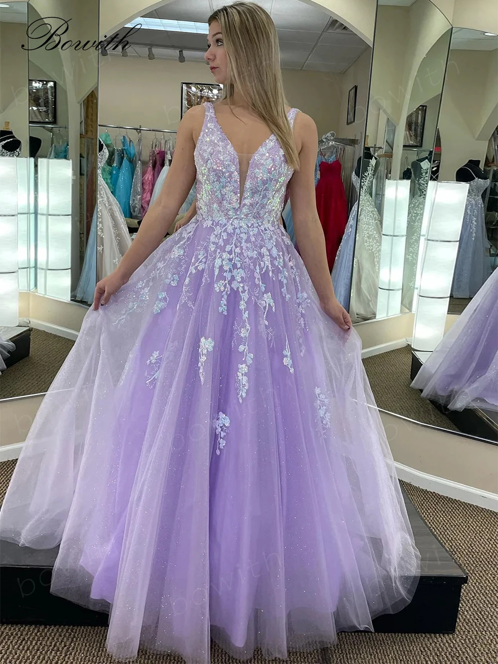 Bowith Applique Prom Dresses 2023 Puffy Homecoming Dresses A Line Evening Dresses for Women Formal Occasion Dresses vestidos