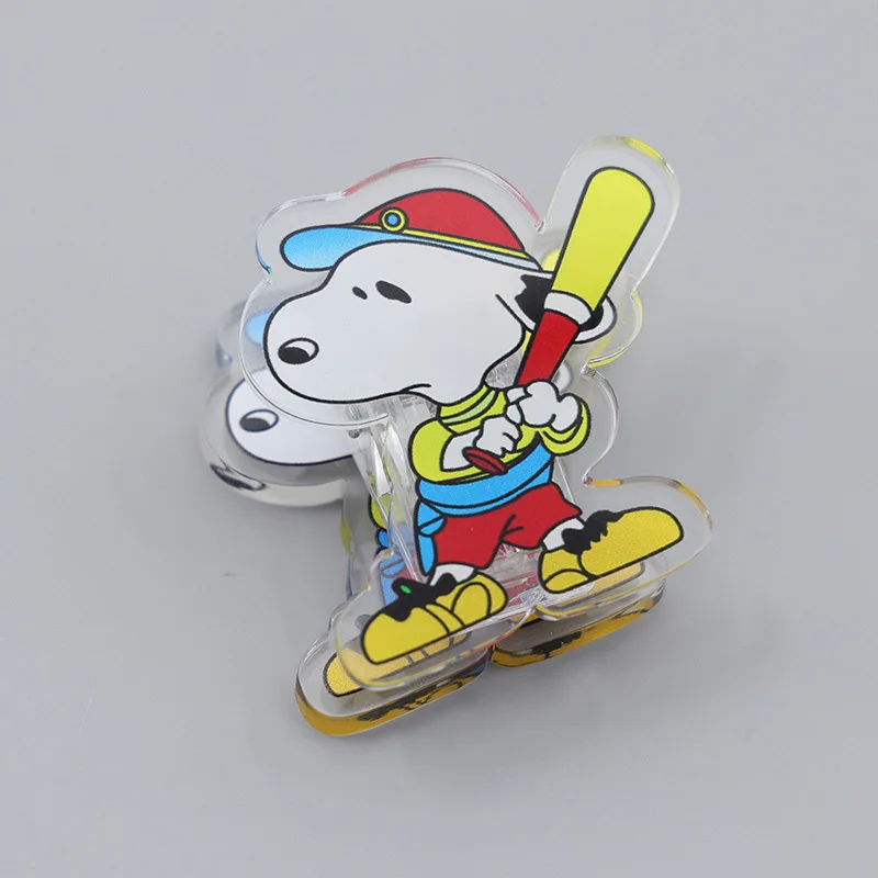 New Kawaii Snoopy Double Sided Clip Cartoon Anime Doll Pp Clip Student Mini Folder Acrylic Accessories Stationery Gift Kids Toy