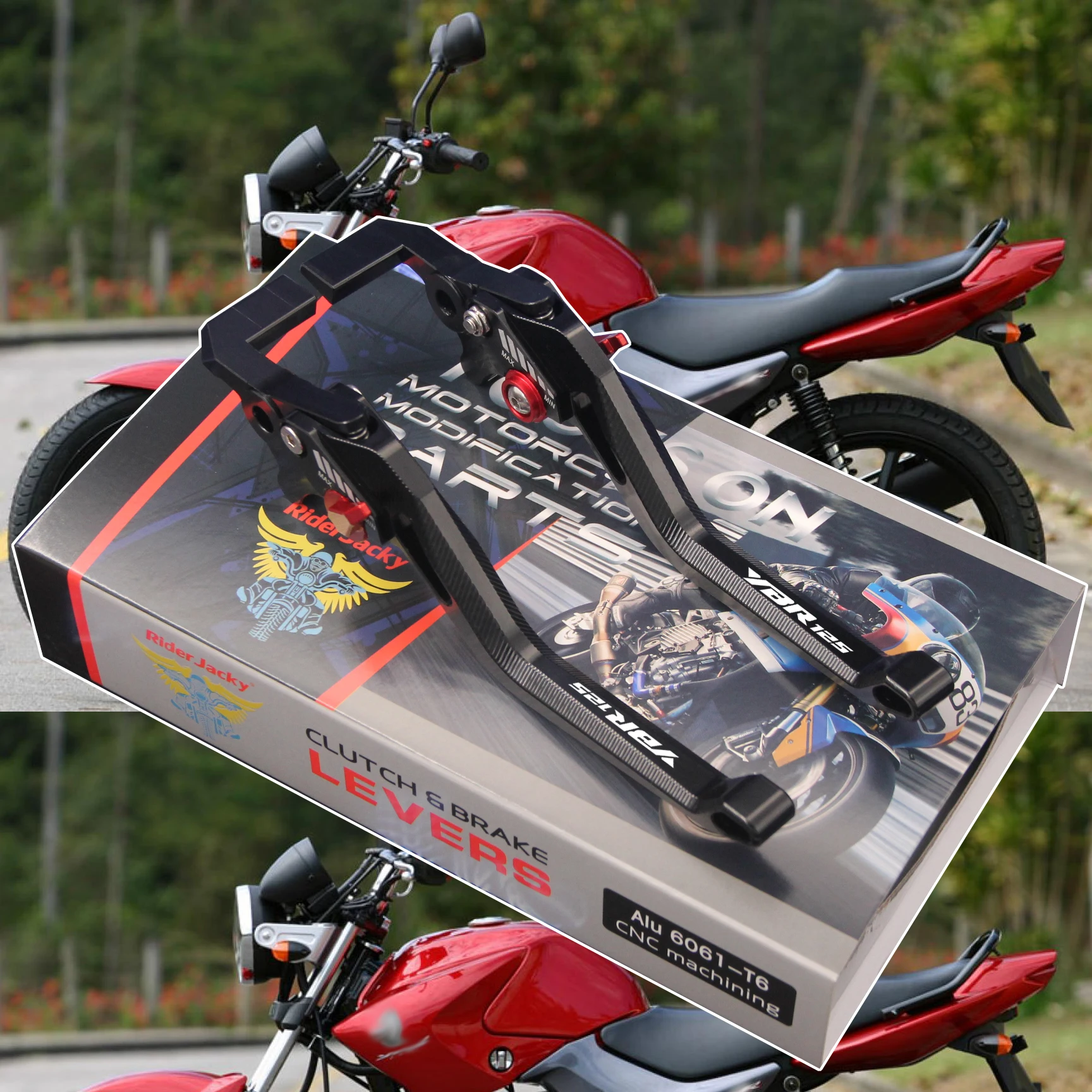 Palancas de Freno y Embrague Ajustables 3D con Diseño de Rombo para Motocicleta Yamaha YBR125 FAZER 2007-2012 YBR 125 2008 2009 2010 2011