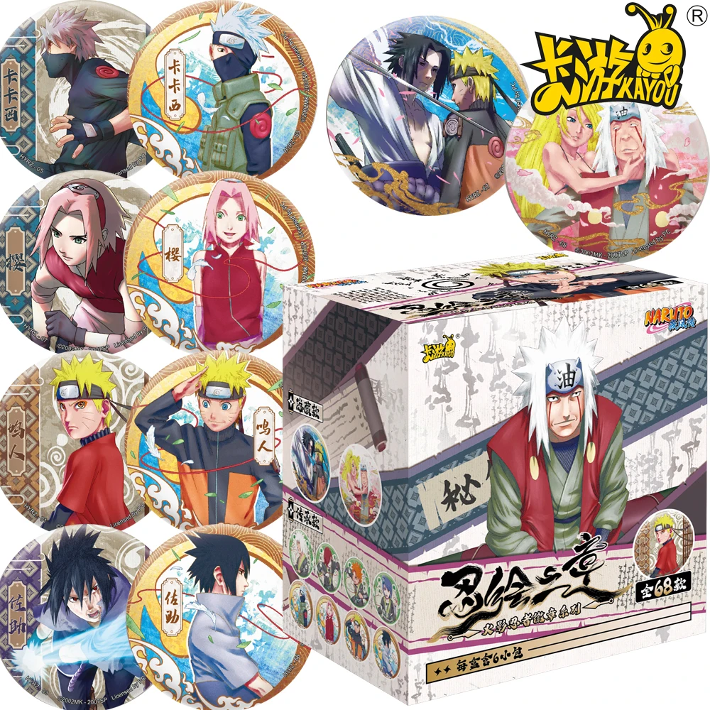 

New KAYOU Genuine Naruto Anime Brooches Popular Characters Round Badge for Backpack Jewelry Accessories Decoration Kid Toy Gift