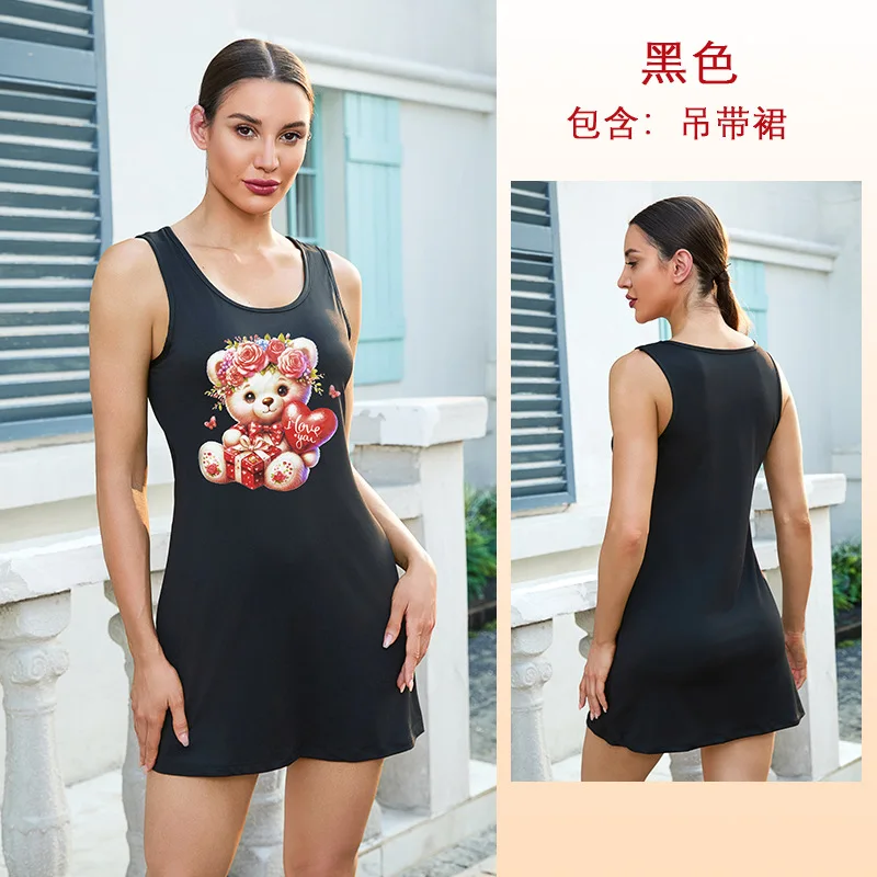 여성용 밀크 실크 조끼형 잠옷, 다양한 패턴으로 피부에 친화적인 실키 홈웨어에 인쇄 가능