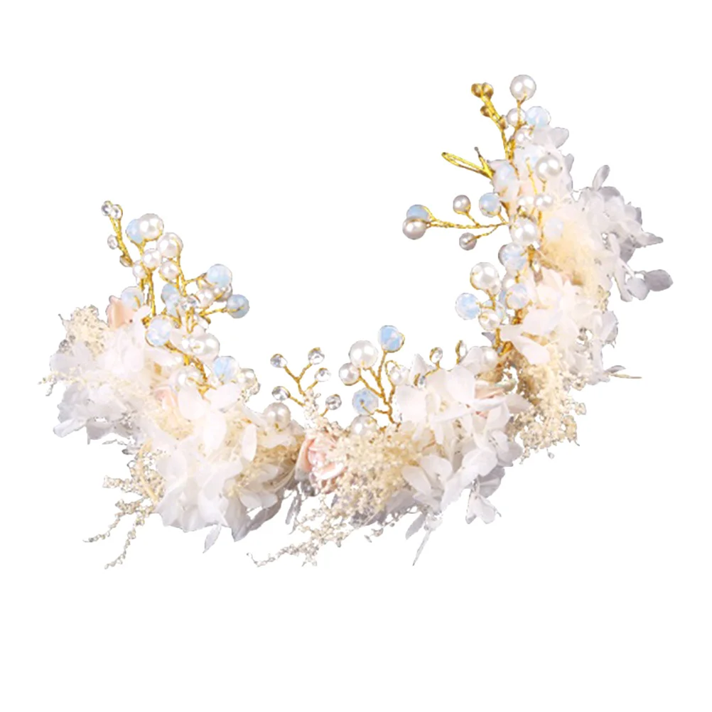 

Керамическая повязка на голову с капюшоном из пшеничной соломы, корона для волос, свадебная ткань, цветок, жемчуг, головной убор для волос для украшения свадебных украшений