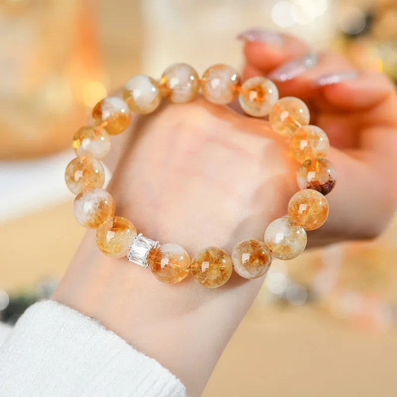 

Натуральный цвет волос, желтая башня, один круг, круглая бусина, женский браслет, ювелирные изделия