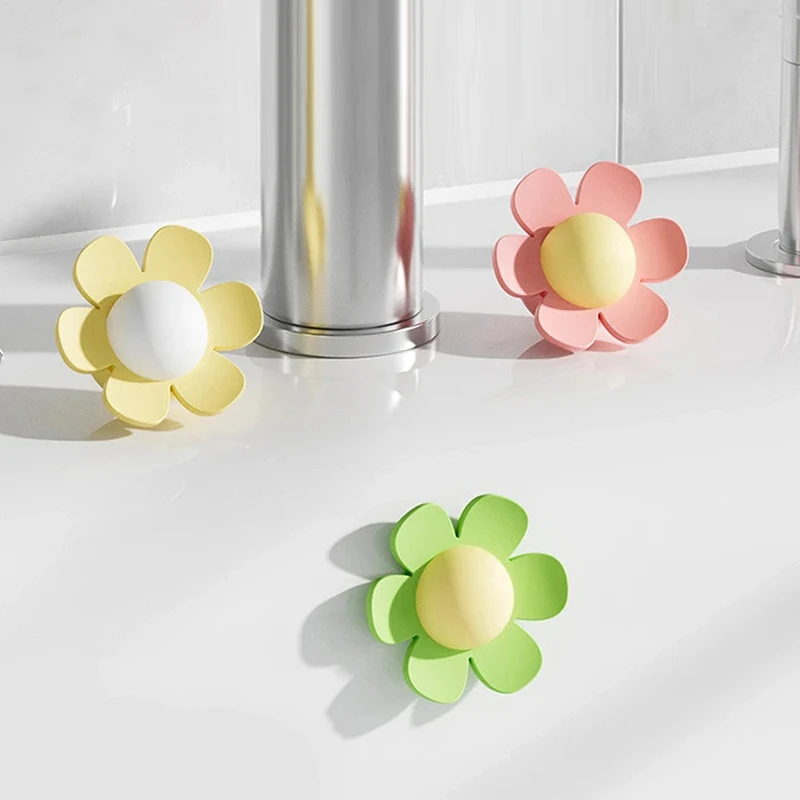 Rolhas de drenagem de silicone em forma de flor, 5 peças-anéis de transbordamento à prova de vazamento para pia, banheira e bacia, conjunto de plugue de vedação decorativo