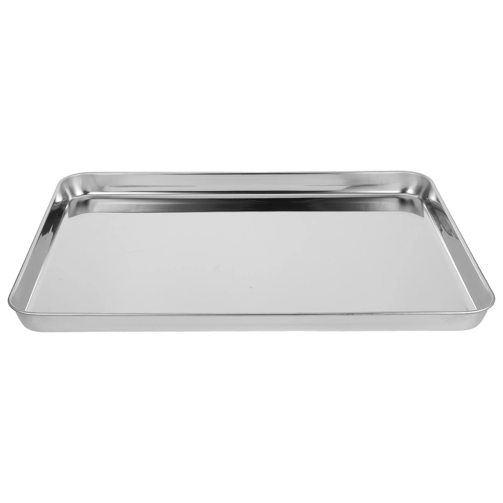 

Stainless Steel Rectangular Food Tray Korean Bbq Plate Snack Plate Picnic Party Kitchen Supply Polished Edge Dessert