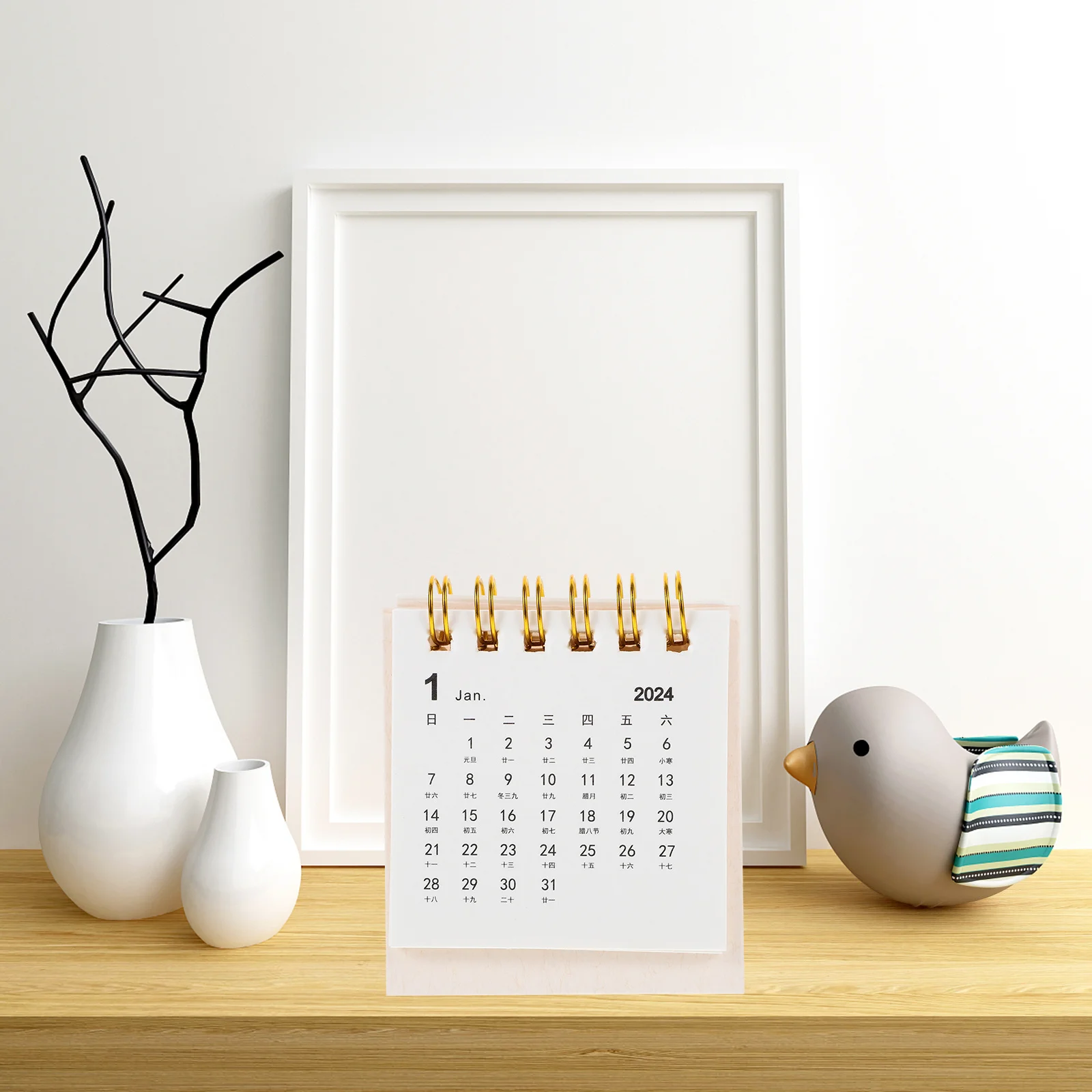 Practical Reliable 2024 Small Desk Calendar Rich Content Clear Months Weekdays Decorative Office Accessory Small Calendar