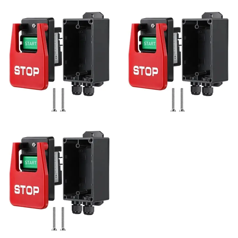 

【Горячая распродажа!】3X однофазный переключатель включения/выключения на 110/220 В, безопасный выключатель питания с большим стоп-сигналом, простой контакт для питания