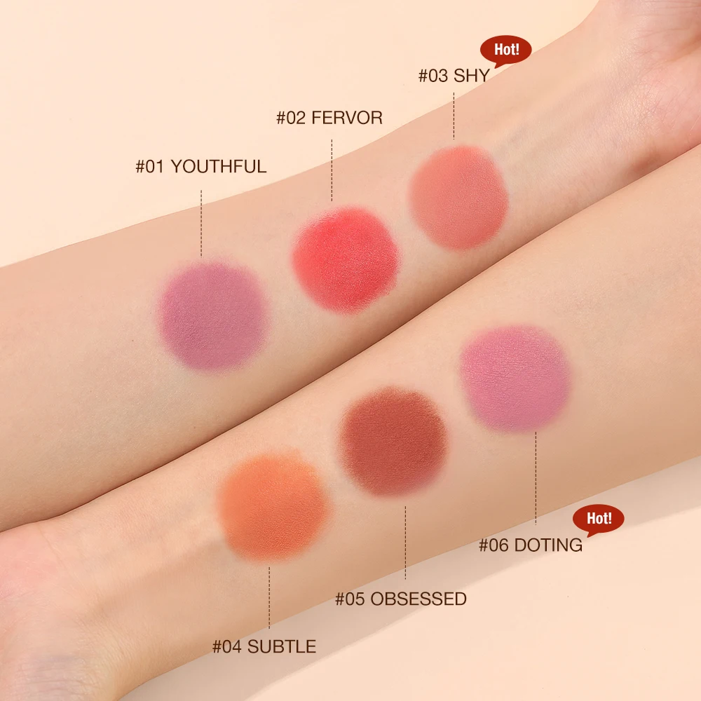 O.TWO.O Multi-use Blush Stick Cream High Pigmented Blusher Waterproof Long Lasting Lip Cheek Eye Makeup Stick 6 Colors