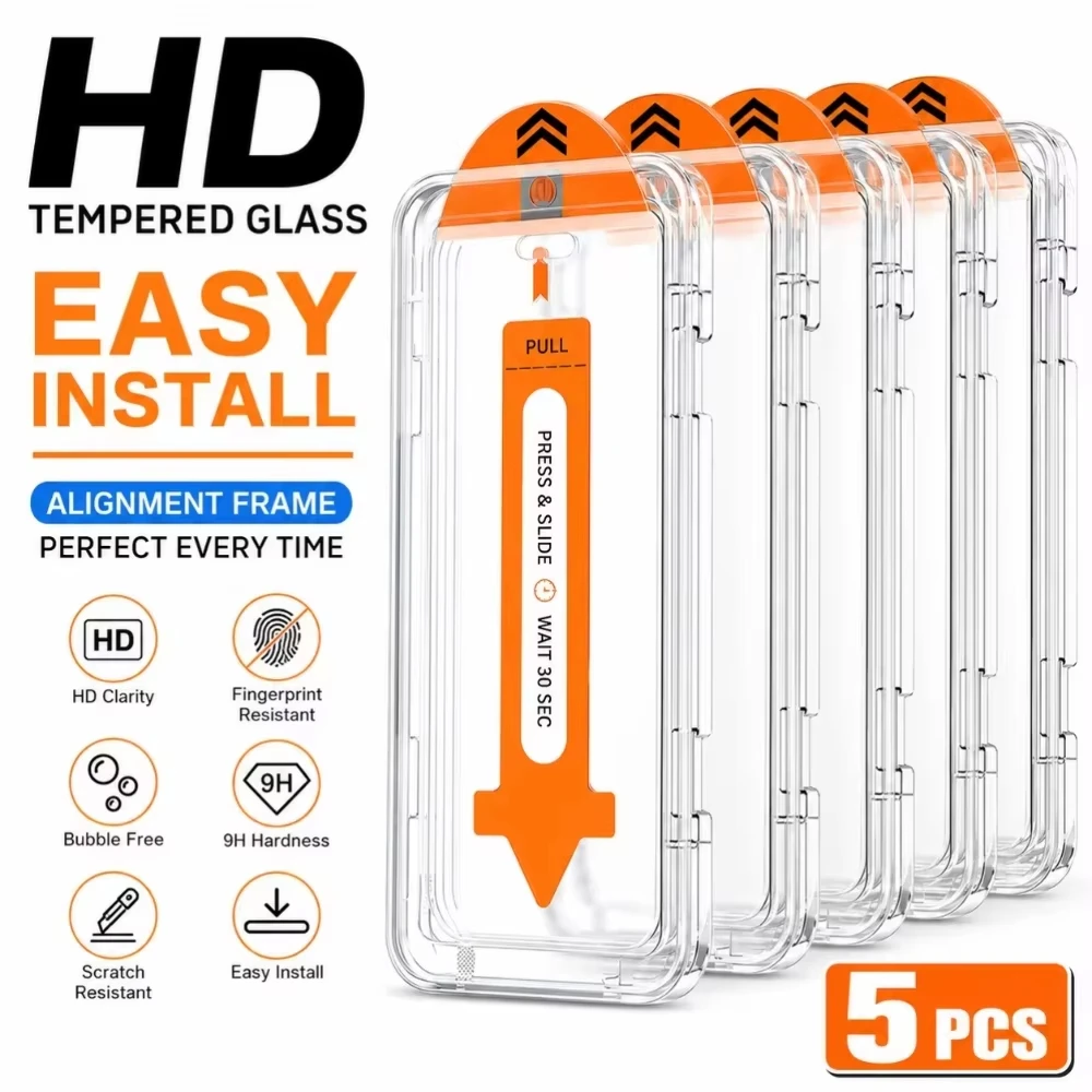 1-5PCS Dust Free Temeperd Glass For Samsung A56 5G A55 A36 A17 A16 A15 A14 A13 A34 A35 A54 A53 A52 A24 A25 A73 Screen Protector