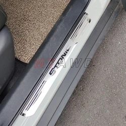 For KIA STONIC Accessories 2024 2023 2022-2017 Stainless Carbon Chrome Car Door Sill Kick Scuff Plate Protector Trim Cover Pedal