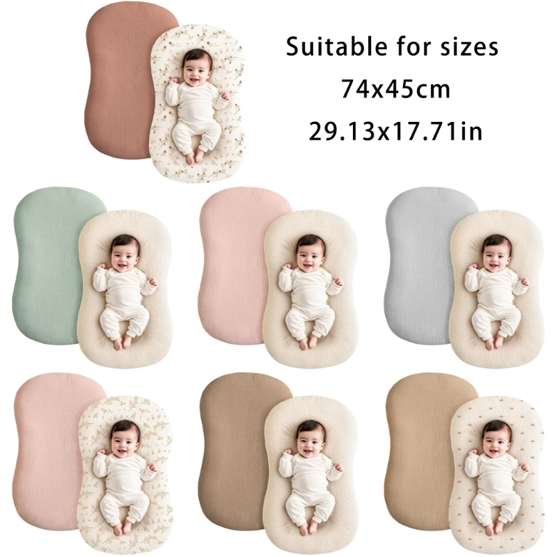 N80C 2Pcs Boys Girls Pram Fitted Sheet Removable Slipcover Comfortable for Nursery