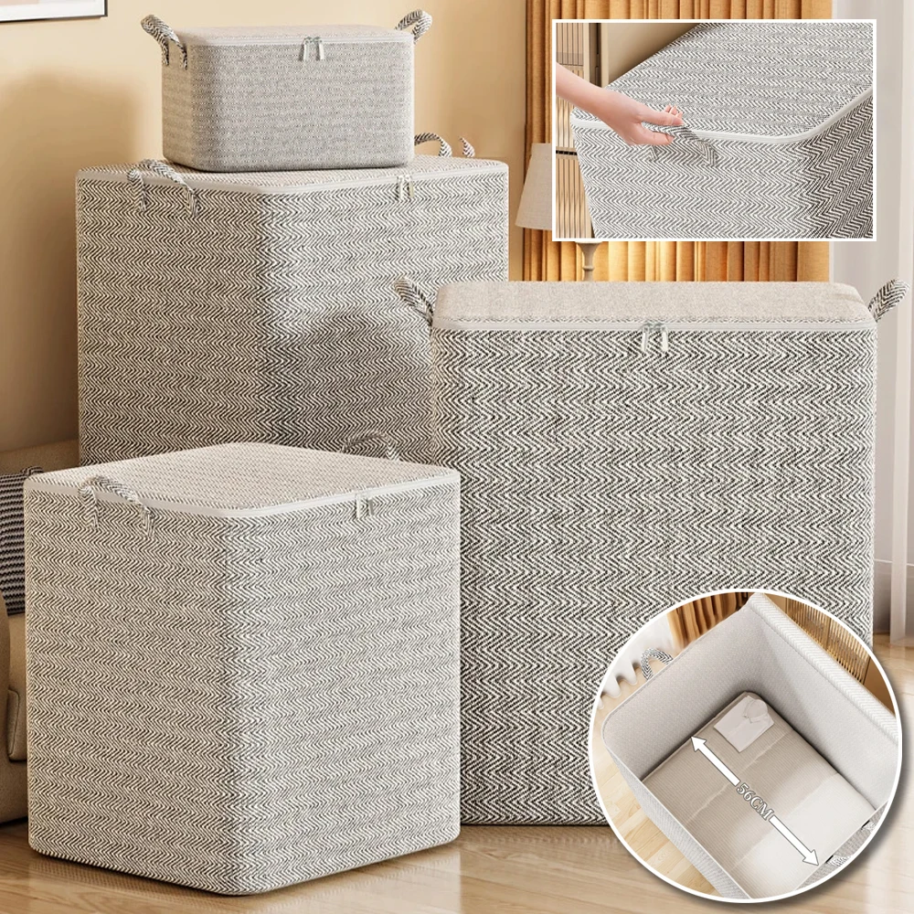 

Stereoscopic Storage Boxes Household Storage Boxes With Windows Organizing Boxes Fabric Foldable Large Capacity Closet Storage