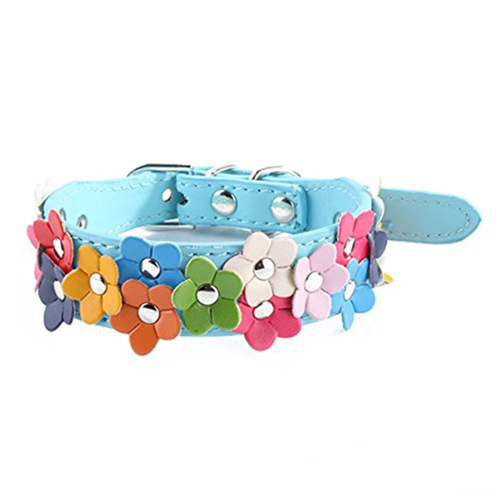 

Pet Collar Pet dog collar Adjustable pet collar PU pet collar Flower pet collar
