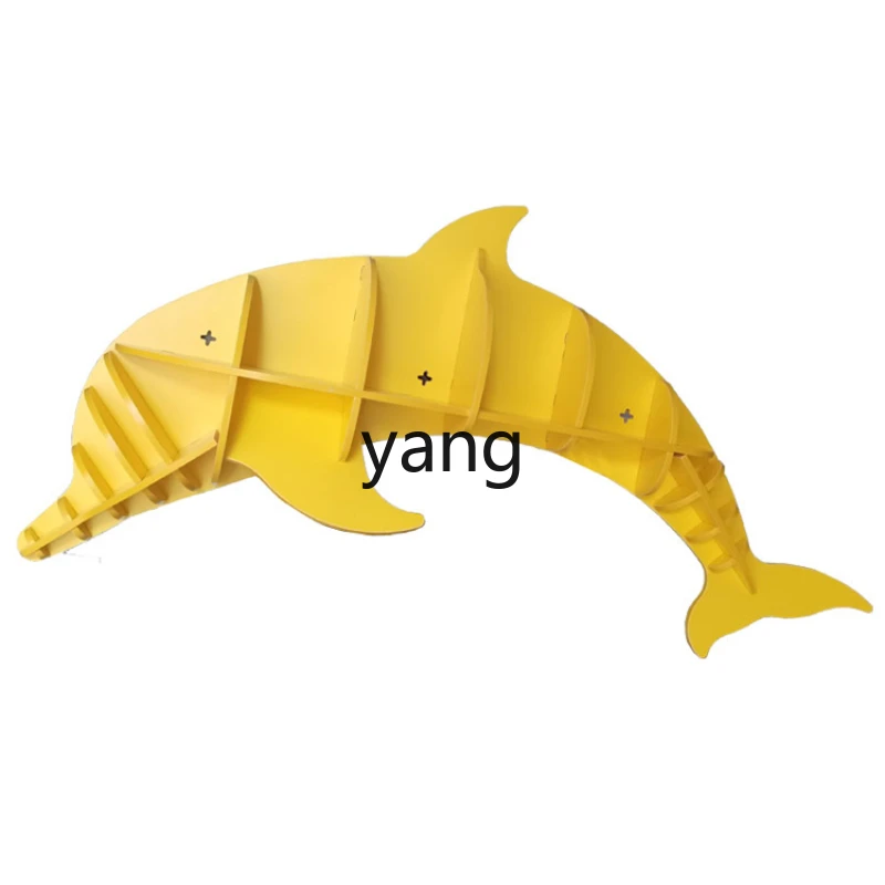 LMM Creative Cartoon-Shaped Bookshelf Dolphin Wall Storage Rack Children's Storage Rack
