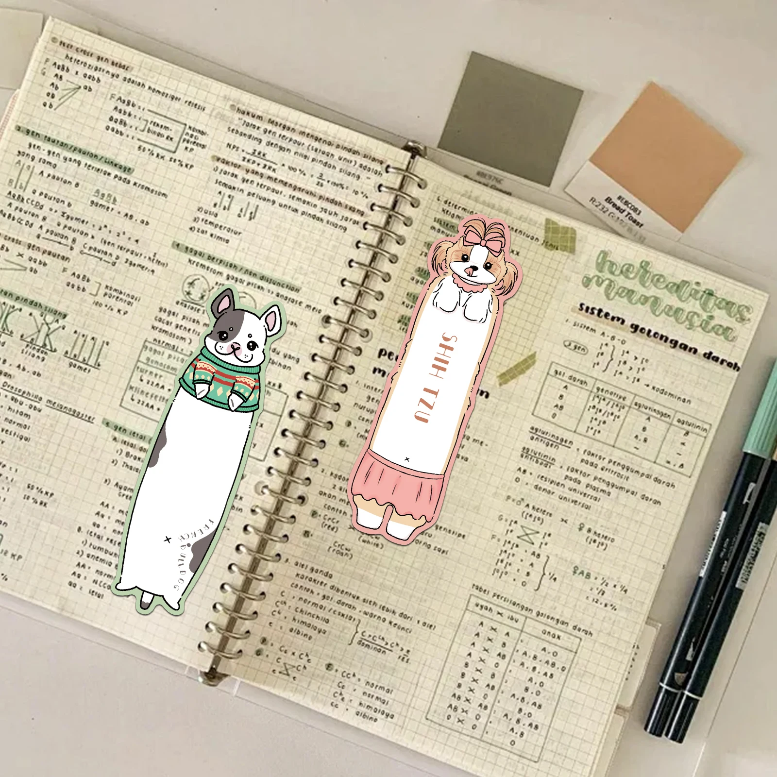 犬のテーマのブックマークを読んで、かわいい読書ページ、学生の本のタグ、創造的なギフトの装飾、ページタグカード、30個