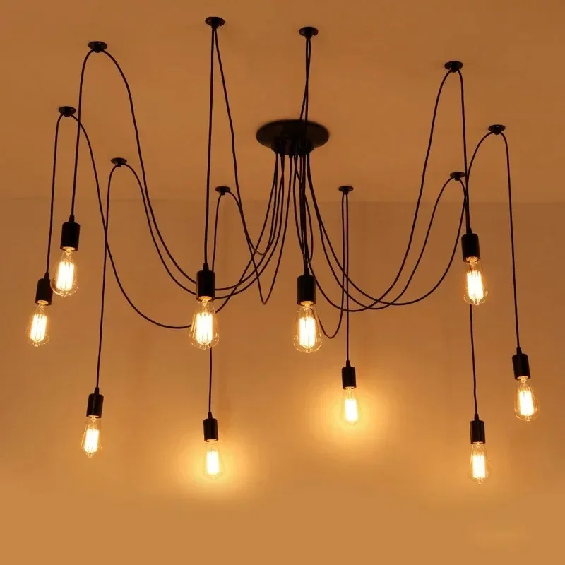 Multi-cabeça criativa lustre aranha, lâmpada colorida para o Natal, ambiente de férias, casa, Natal, 3, 6, 8, 10 cabeça