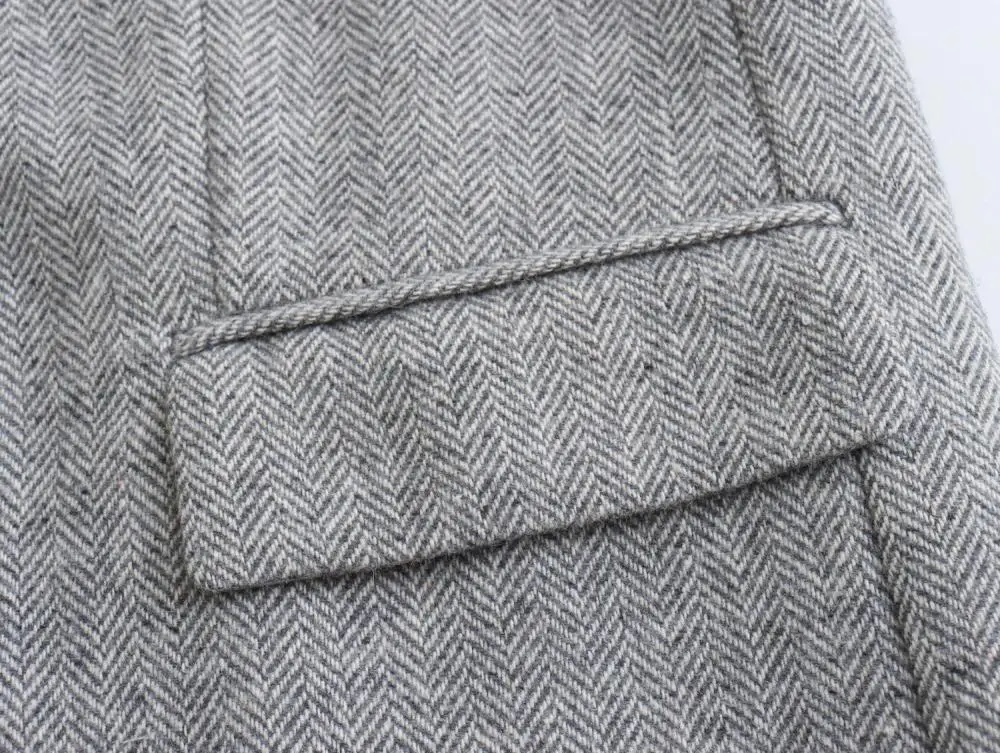 Moda Twill a spina di pesce taglio dritto cappotto camicia tinta unita risvolto camicia a bottone singolo manica lunga abito stampato cappotti formali