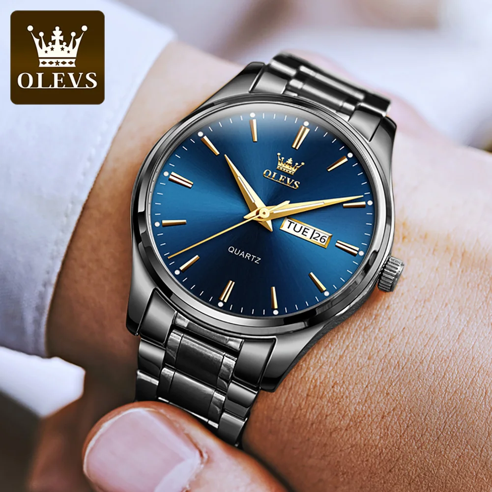 OLEVS brand men\'s watch hot selling dual calendar waterproof watch men\'s watch 6898