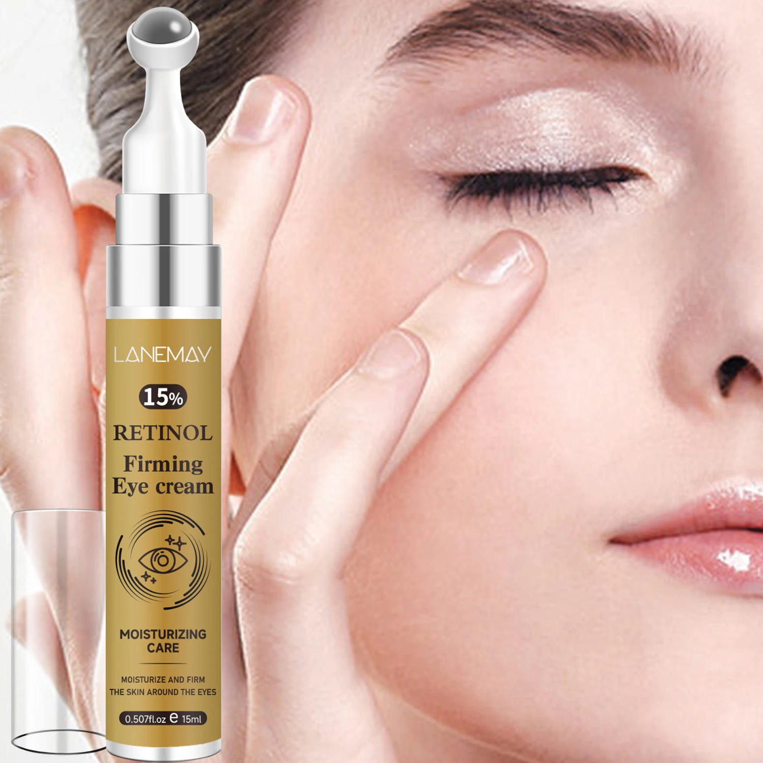 

Retinol Firm Eye Cream Anti Dark Circles Eye Bags Puffiness Fade Fine Line Roller Massager Brighten Moisturizes Korean skincare