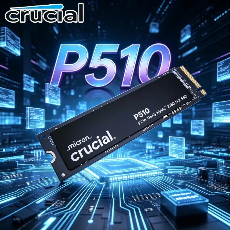 

Crucial P510 Internal NVMe SSD M.2 2280 PCIe Gen5 1TB 2TB 3D NAND High Performance Gaming Hard Drive for PC