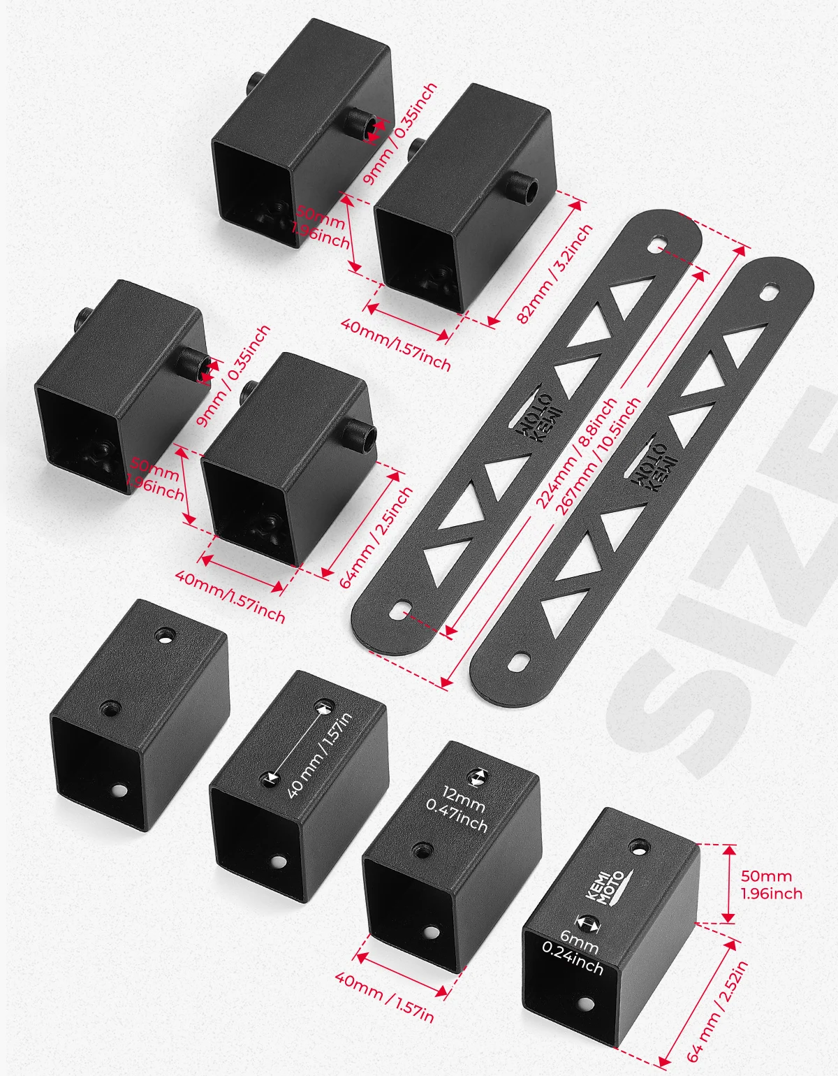 KEMIMOTO UTV Seat Risers Bracket Compatible with Polaris RZR PRO XP 2020-2022 2023 Main Driver & Passenger Seat Raise Holder