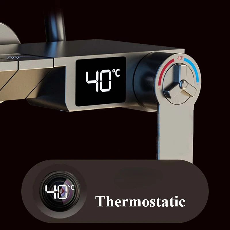 Imagem -02 - Torneiras do Termostato para o Chuveiro do Banheiro Indicação Digital do Lcd Sistema do Jogo Chave do Piano