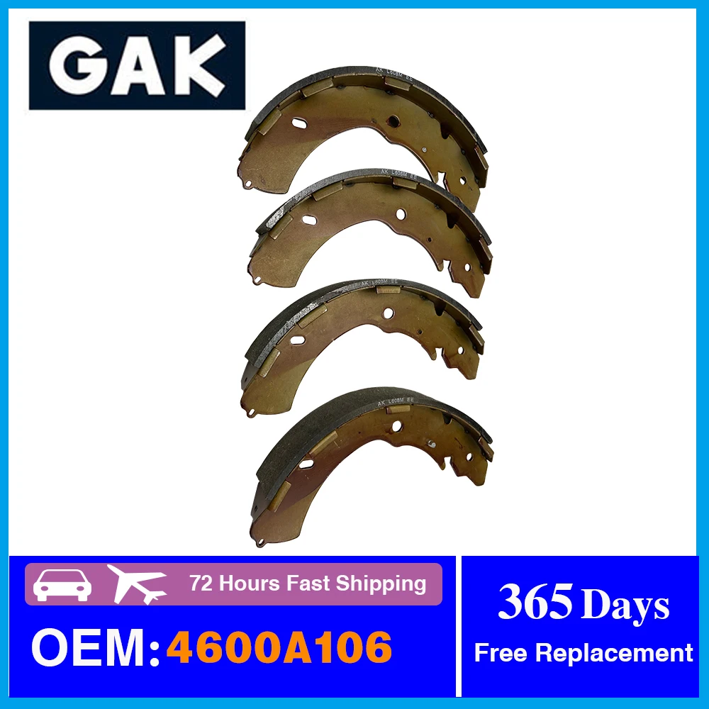 GAK Brand Rear Brake Shoe Set for Mitsubishi L200 Triton IV 2005-2015 Pajero Montero Sport II 4600A106 4600A122