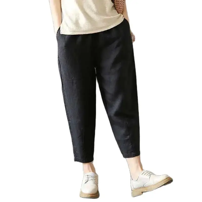 2023 Novas Mulheres Harem pants Office Lady Style Fruit Color Straight Calças Longas Casual Cintura Alta Zipper Tornozelo Calças Chic Pant