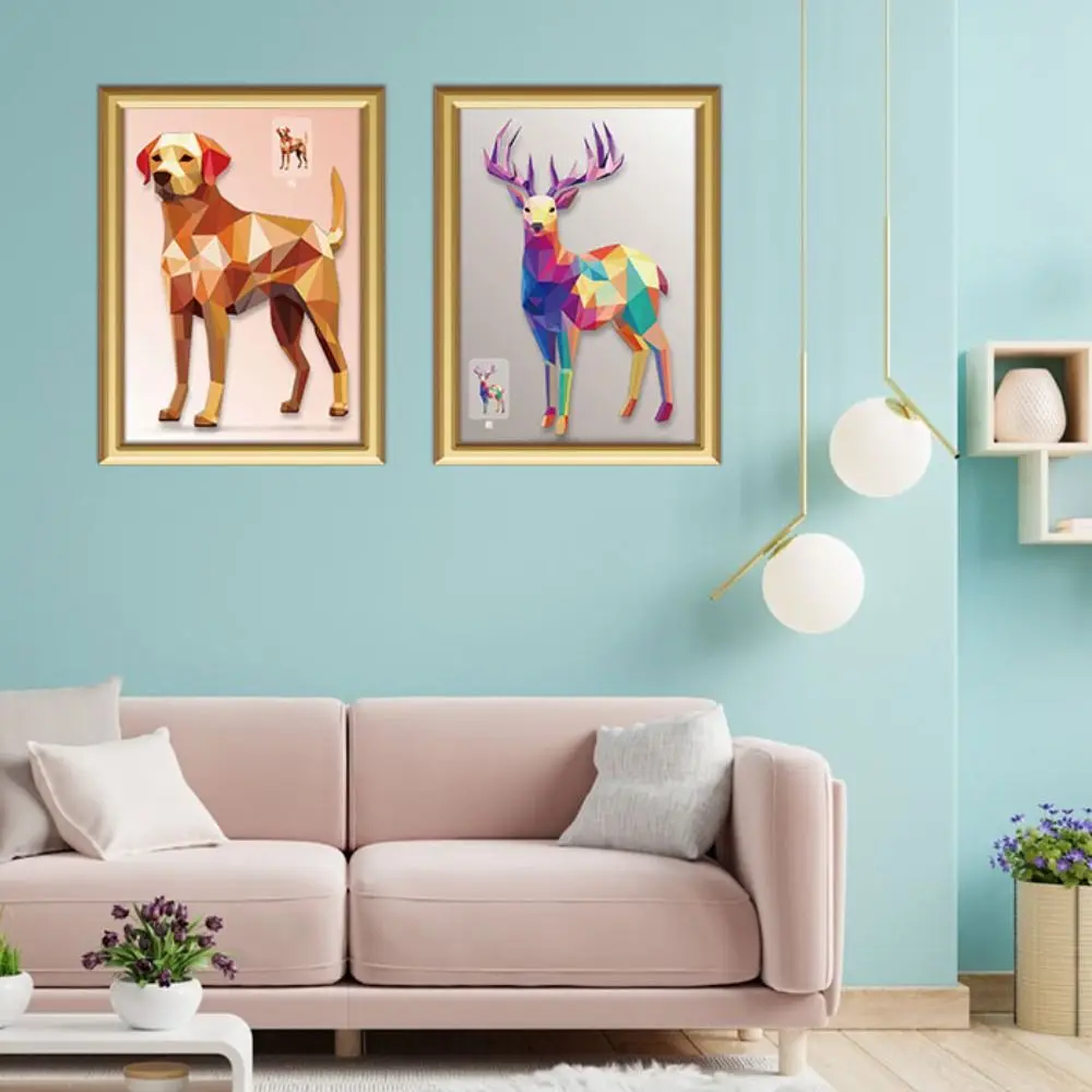 Książeczki z naklejkami 3D z geometrycznymi wzorami, zabawki edukacyjne, rękodzieło DIY, zestaw materiałów do naklejania, urocze naklejki z kreskówkowymi zwierzętami dla dzieci.