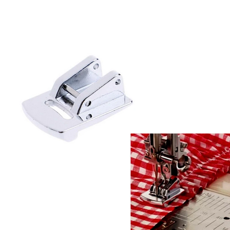 1*Household Electric Sewing Machine Presser Foot Stainless Steel Sliver Rolled Hem Curling Sewing Ruffling Accessory Replacement