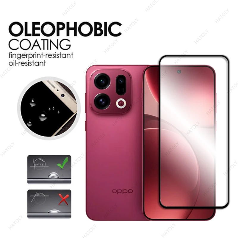 Black Edge Protective Film For Oppo Find X9 Glass Screen Protector For Oppo Find X9 Camera Lens Protector For Oppo Find X9 Film