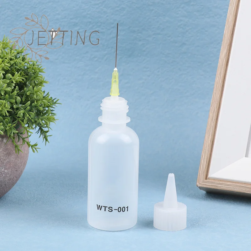 Hot 1Pc 50ML WTS-001 Plastic Liquid Alcohol Bottle With Needle For Dispenser Rosin Solder Flux Paste Phone PCB Welding Repair