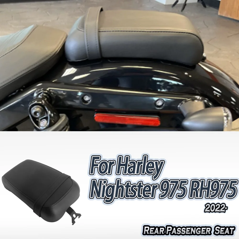 

Black Motorcycl Passenger Rear Seat Cushion For Harley Nightster 975 RH975 2022-2024 7.5" Width PU Leather Pillion Solo Seat Pad