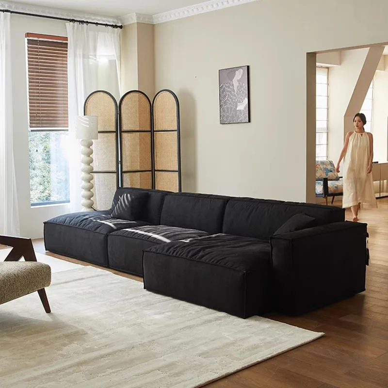 Black Living Room Sofas Unique Fancy Modern Designer Loveseat Lazy Sofa Puffs Floor Woonkamer Banken Apartment Furniture