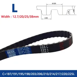 1PCS L Timing Belt 187/191/195/198/203/206/210/214/217/220/225L Width 12.7 20 25 38mm Rubber Closed Loop Synchronous Belt