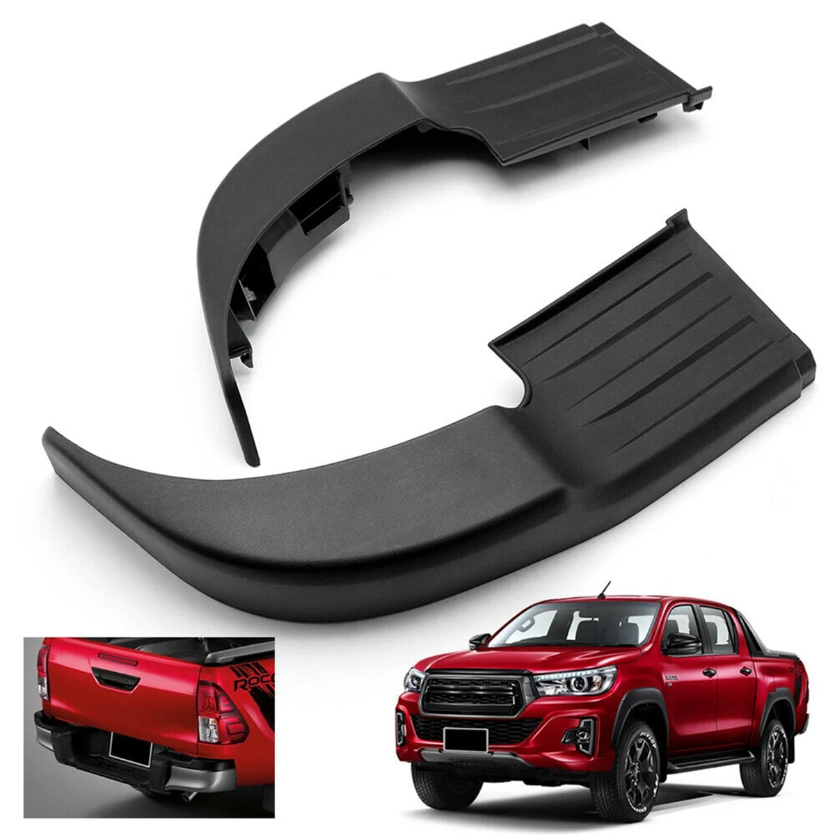 Rear Bumper Step Plate Black for Toyota Hilux Revo Rocco 2015